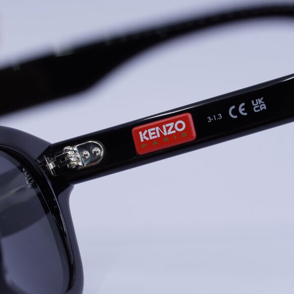 🕶️ New Kenzo KZ40163I 01A Sunglasses - Shiny Black Frame, Grey Lenses - Picture 8 of 10